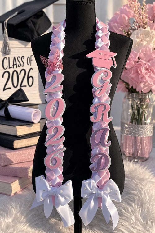 Custom Graduation Ribbon Lei 2026 | Personalized Grad Lei | Class Of 2026 Ribbon Lei | Senior Graduation Lei | Custom Grad Party Lei