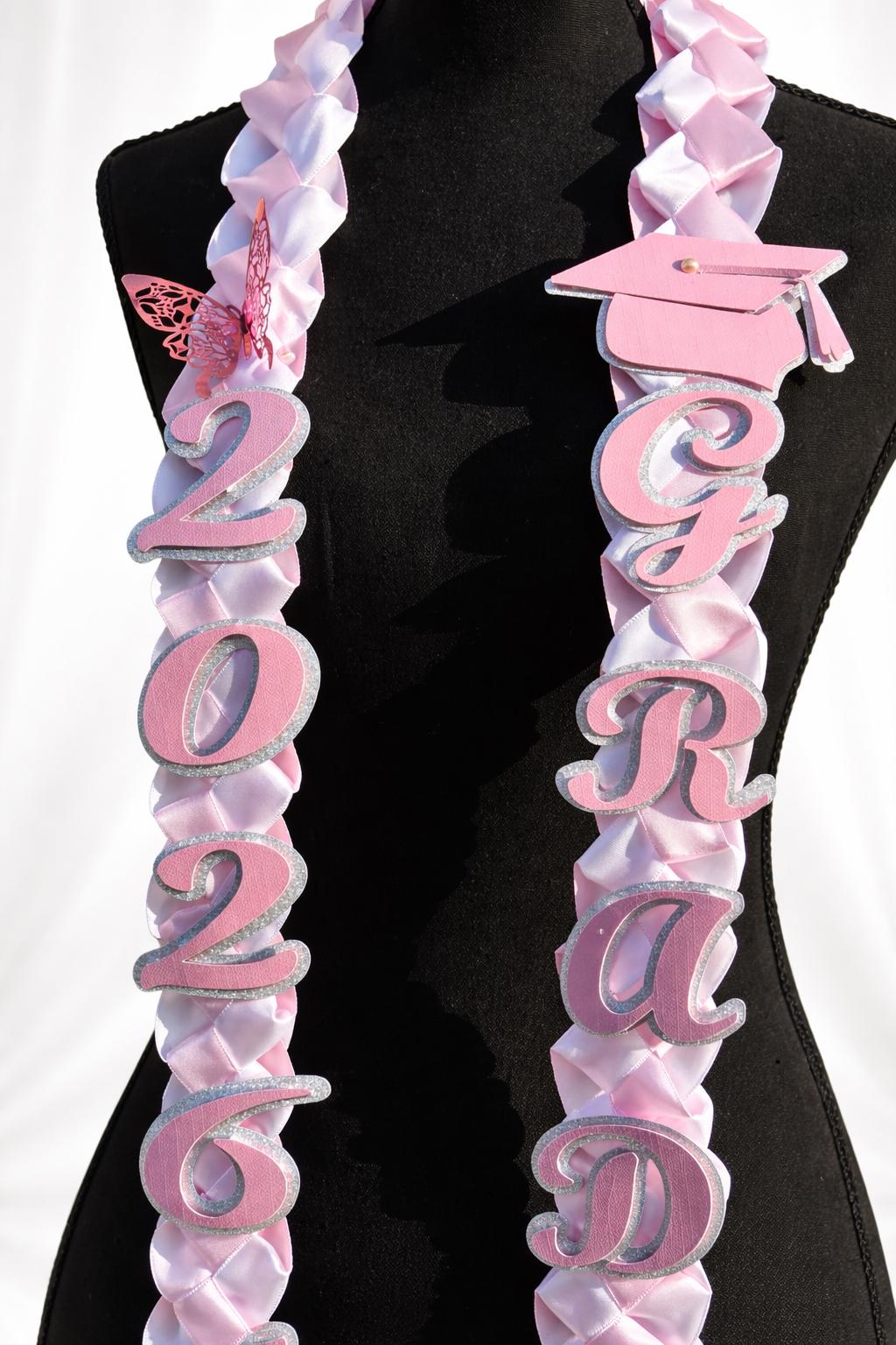Custom Graduation Ribbon Lei 2026 | Personalized Grad Lei | Class Of 2026 Ribbon Lei | Senior Graduation Lei | Custom Grad Party Lei