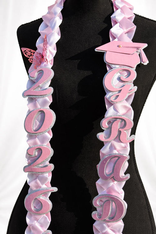 Custom Graduation Ribbon Lei 2026 | Personalized Grad Lei | Class Of 2026 Ribbon Lei | Senior Graduation Lei | Custom Grad Party Lei