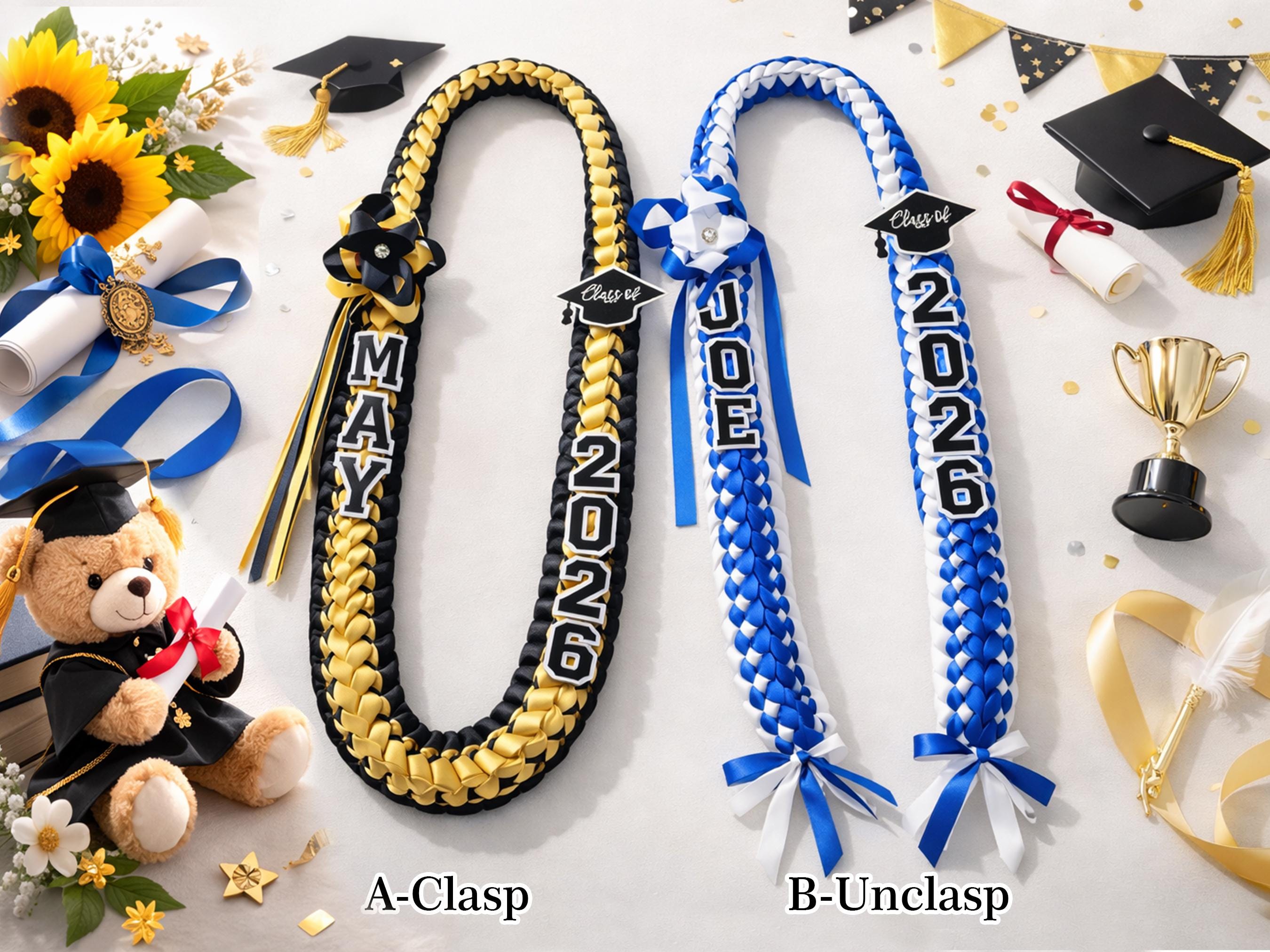 Personalized Graduation Lei With Name, Graduation Lei, 2026 Ribbon Lei, Satin Grad Lei, Senior Graduation Gift, Gift For Graduate