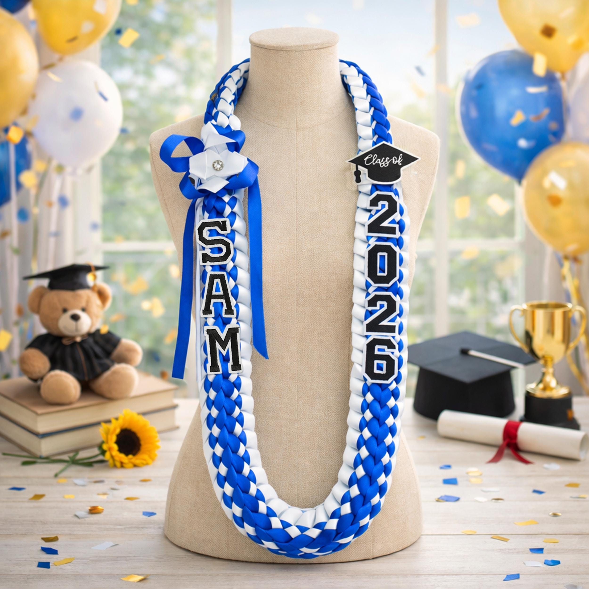 Personalized 2026 Graduation Lei With Name, Custom Ribbon Lei Class Of 2026, Senior Night Gift Lei, Gift For Graduates, Grad Gifts Idea