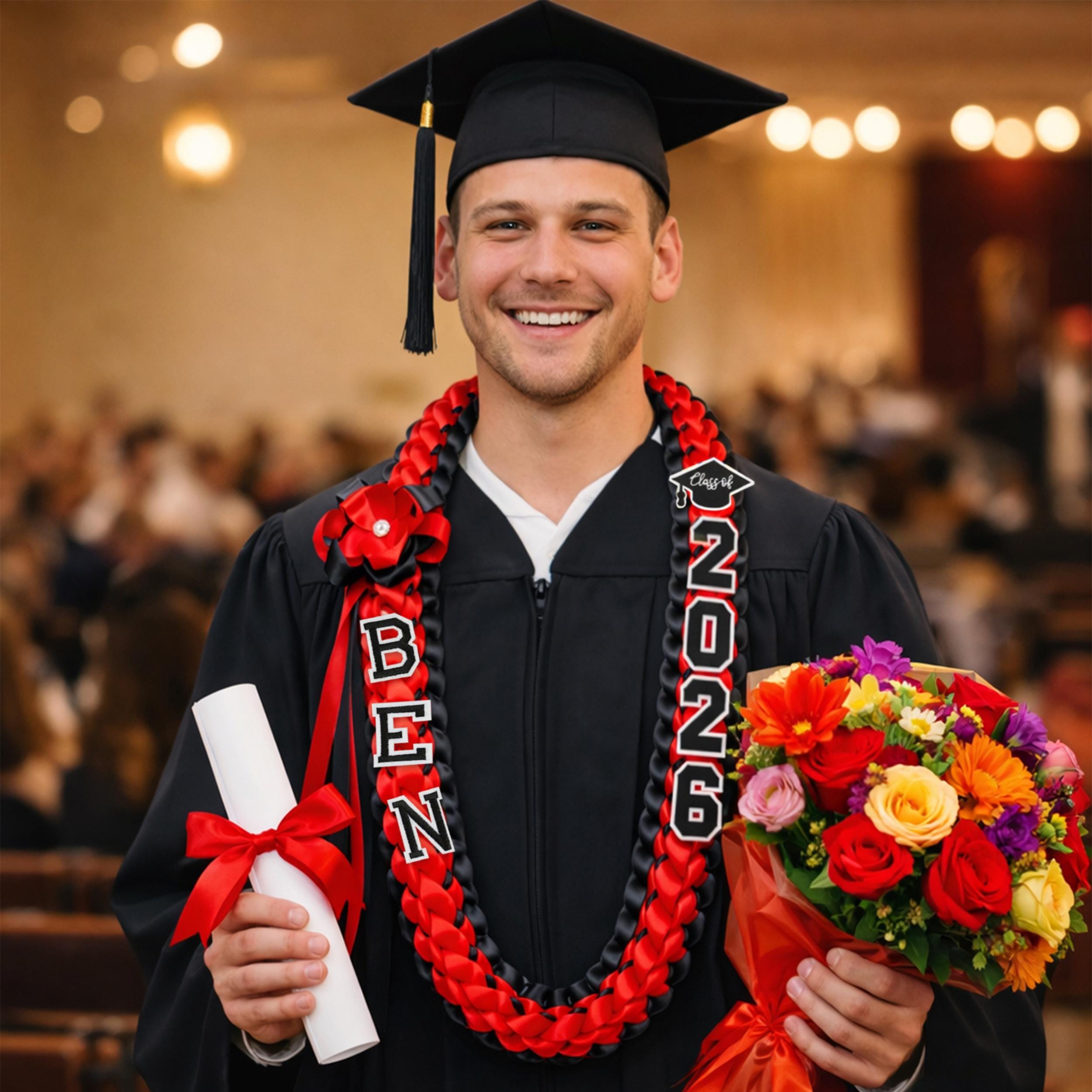 Personalized 2026 Graduation Lei With Name, Custom Ribbon Lei Class Of 2026, Senior Night Gift Lei, Gift For Graduates, Grad Gifts Idea