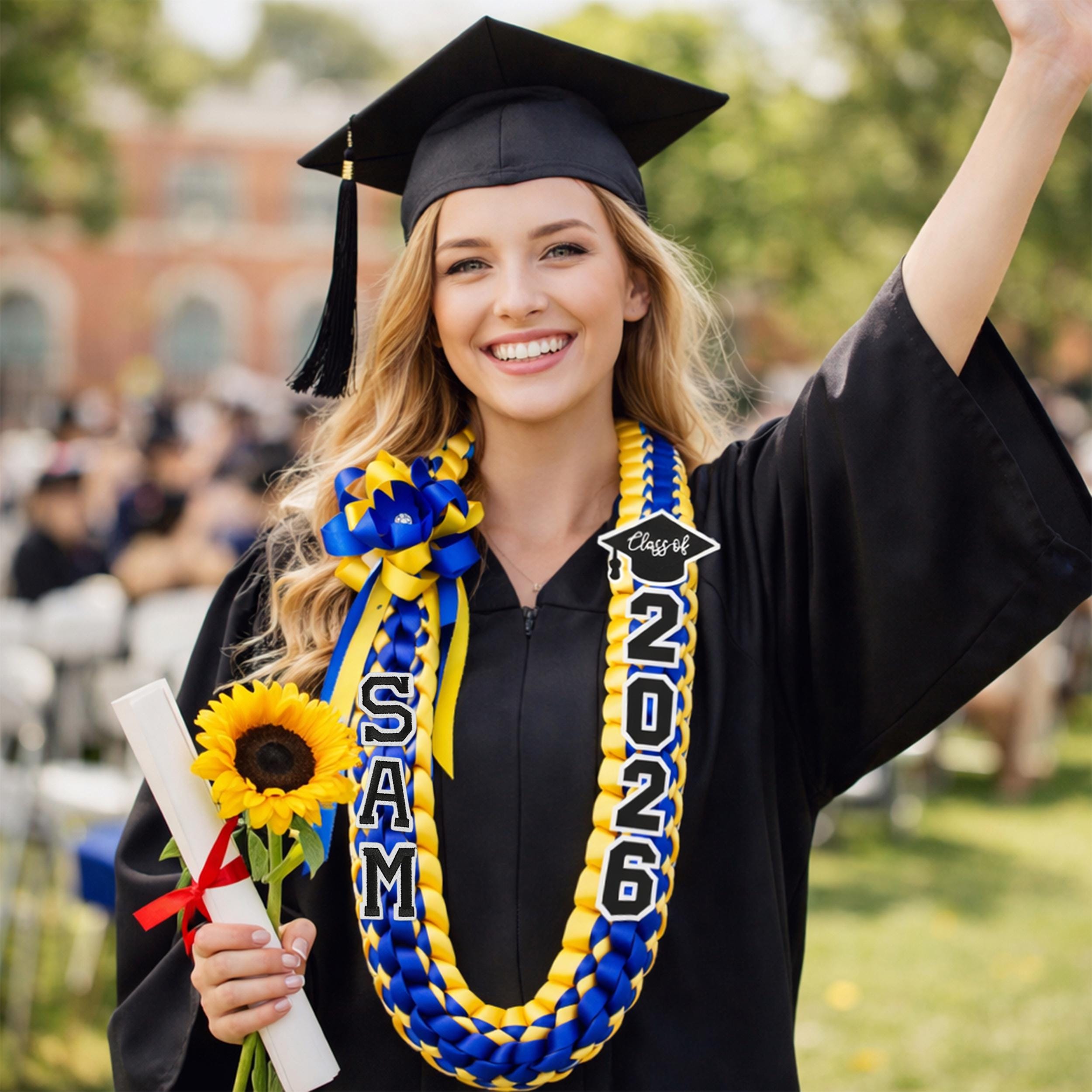 Personalized 2026 Graduation Lei With Name, Custom Ribbon Lei Class Of 2026, Senior Night Gift Lei, Gift For Graduates, Grad Gifts Idea