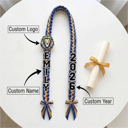Custom Your Design Logo Graduation Lei, Personalized Ribbon Lei, Class Of 2026 Graduation Lei, Class Of 2026 Graduation Lei, Graduation Gift