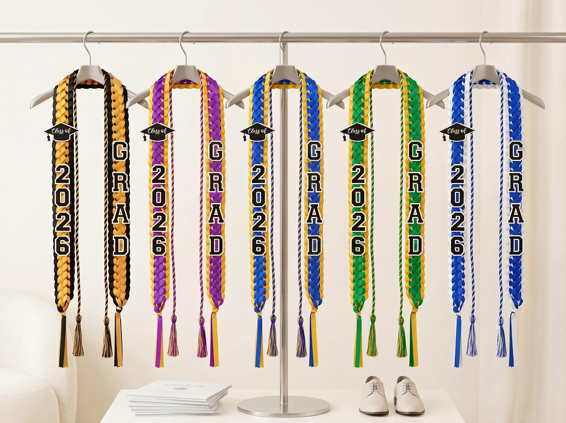 Graduation Lei Gift, Class Of 2026 Graduation Cord, Braided Ribbon Lei, Graduation Keepsake, Senior Gift For Her,graduation Photo Prop Decor