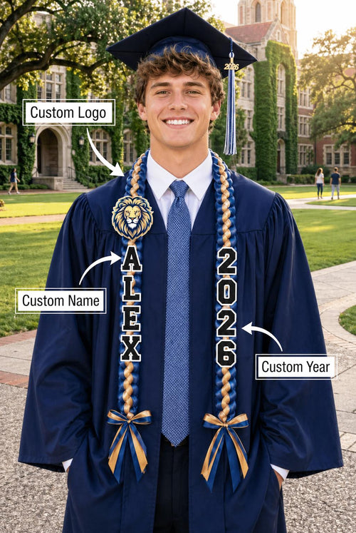 Custom Your Design Logo Graduation Lei, Personalized Ribbon Lei, Class Of 2026 Graduation Lei, Class Of 2026 Graduation Lei, Graduation Gift