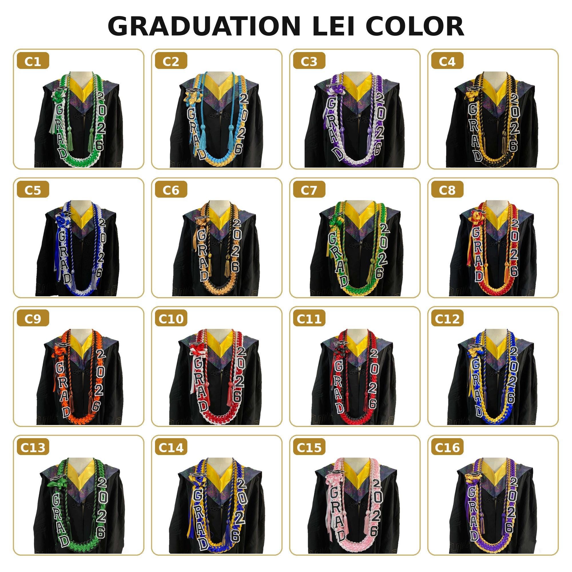Personalized Graduation Lei 2026, Custom Name Ribbon Lei, Satin Grad Lei, Senior Graduation Gift, Class Of 2026 Gift For Graduate